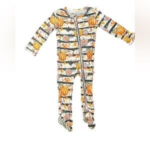 Festive Pumpkin Kids Footie Pajamas